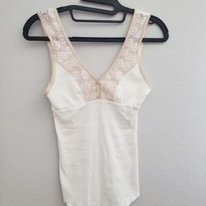Free People off white lace tank top SMALL